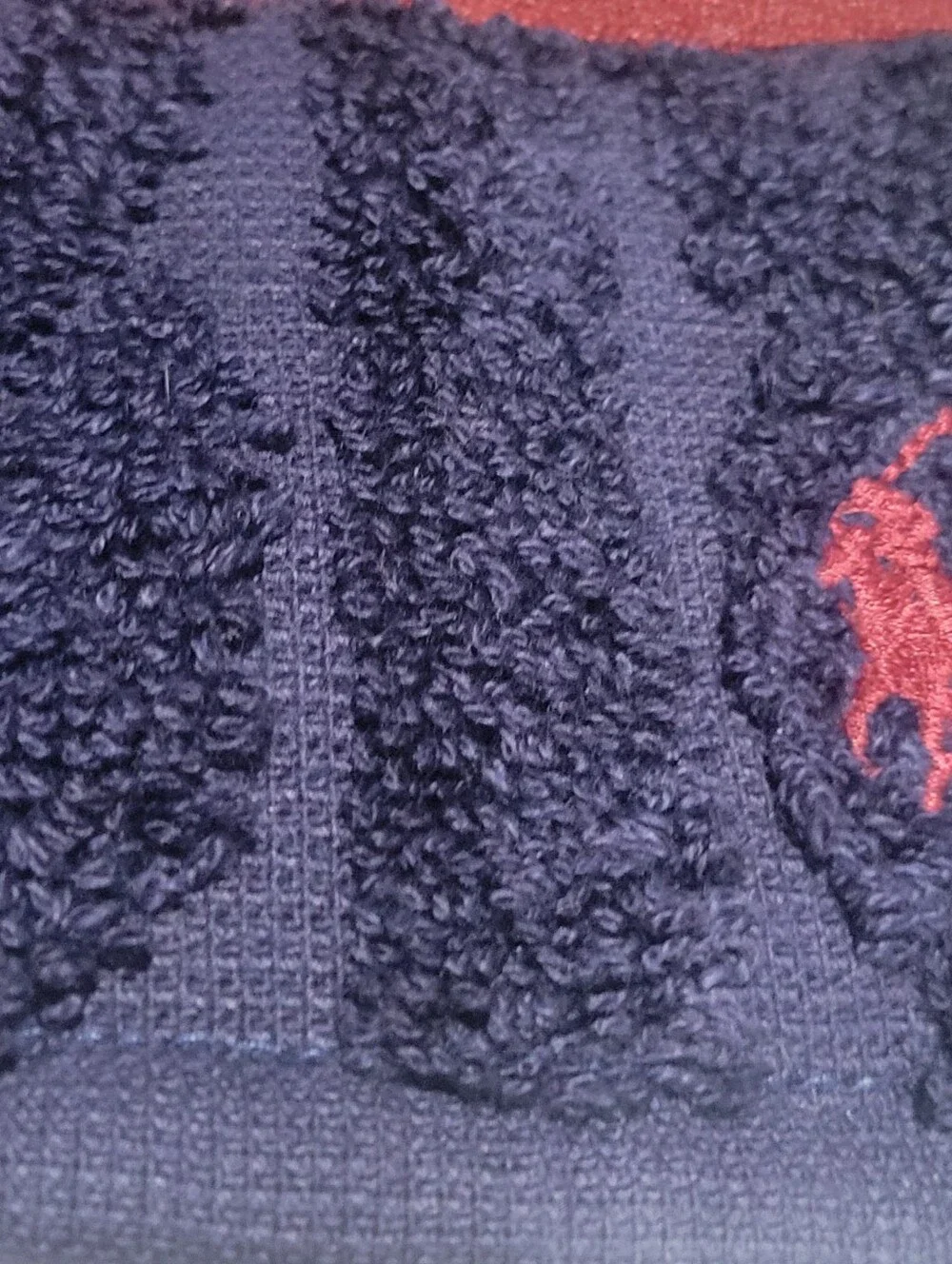 Ralph Lauren Home Navy Cotton Hand Towel Cable 